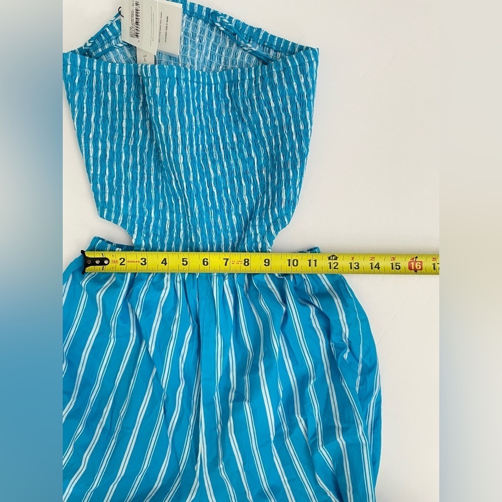 NEW Faithfull the Brand Anthropologie Baylee Jumpsuit Maya Stripe Print Blue L - Picture 7 of 8